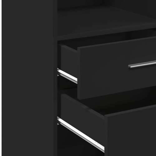 Visoka komoda crna 40 x 42,5 x 124 cm od konstruiranog drva - Crna 1 Cijena
