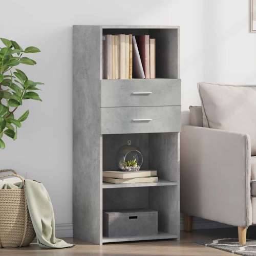 Visoka komoda boja betona 50 x 42,5 x 124 cm konstruirano drvo - Beton siva 1 Cijena