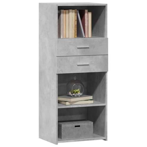 Visoka komoda boja betona 50 x 42,5 x 124 cm konstruirano drvo - Beton siva 1 Cijena