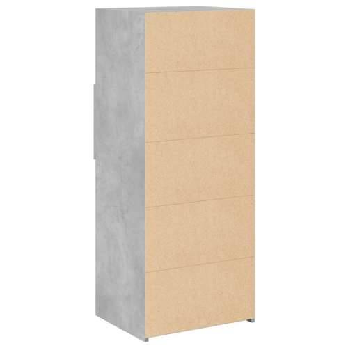 Visoka komoda boja betona 50 x 42,5 x 124 cm konstruirano drvo - Beton siva 1 Cijena