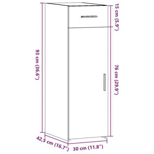 Komoda crna 30 x 42,5 x 93 cm od konstruiranog drva - Crna 1 Cijena
