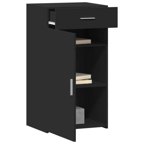 Komoda crna 50 x 42,5 x 93 cm od konstruiranog drva - Crna 1 Cijena