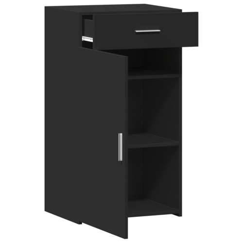 Komoda crna 50 x 42,5 x 93 cm od konstruiranog drva - Crna 1 Cijena