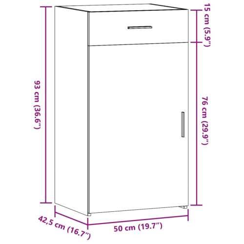 Komoda crna 50 x 42,5 x 93 cm od konstruiranog drva - Crna 1 Cijena
