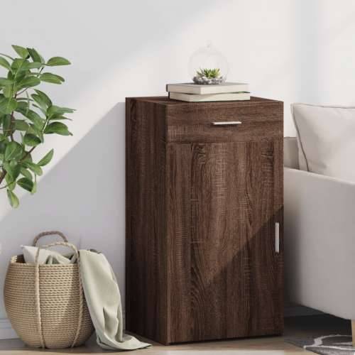 Komoda smeđa boja hrasta 50 x 42,5 x 93 cm konstruirano drvo - Smeđi hrast 1 Cijena