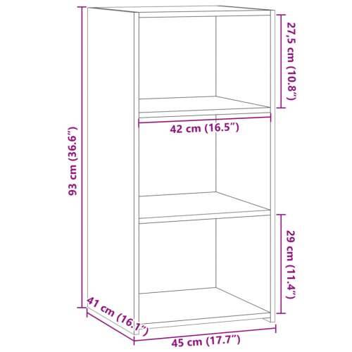 Komoda boja smeđeg hrasta 45x41x93 cm konstruirano drvo - Smeđi hrast 1 Cijena