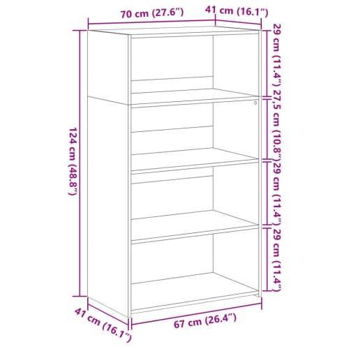 Visoka komoda boje hrasta 70 x 41 x 124 cm konstruirano drvo - sonoma hrast 1 Cijena