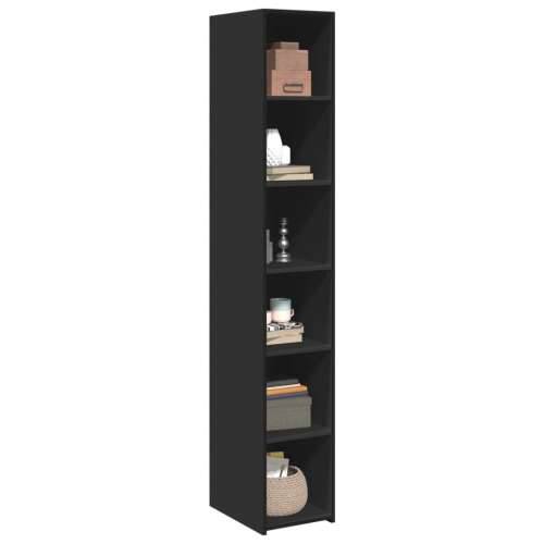 Visoka komoda crna 30 x 41 x 185 cm od konstruiranog drva - Crna 1 Cijena
