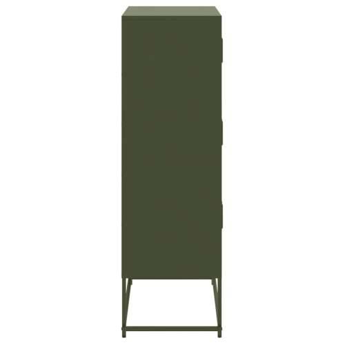 Komoda maslinastozeleni 68,5 x 38,5 x 123,5 cm čelična - Zelena 1 Cijena