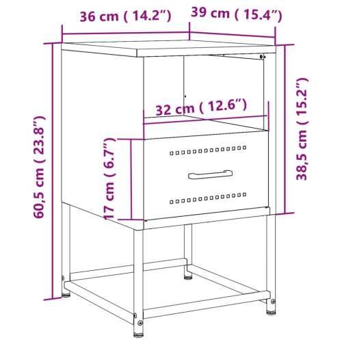 Noćni ormarići 2 kom crni 36 x 39 x 60,5 cm čelični - Crna 2 Cijena