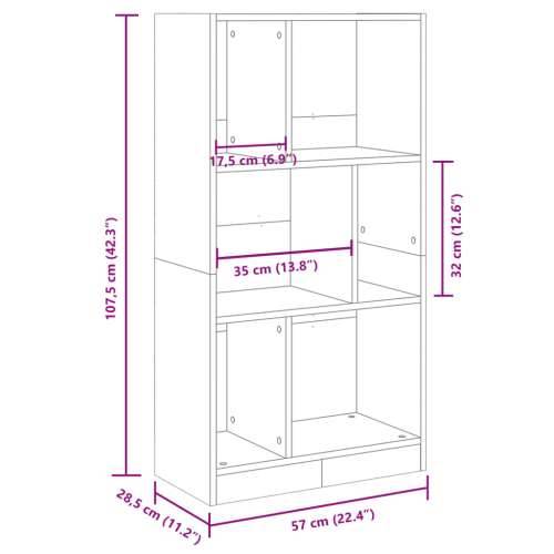 Regal za knjige bijeli 57 x 28,5 x 107,5 cm konstruirano drvo - Bijela 1 107.5 cm Cijena