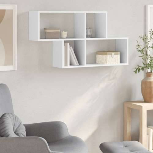 Zidna polica bijela 100 x 20 x 53 cm od konstruiranog drva - Bijela 1 Cijena