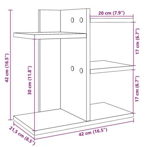 Organizator za stol boja betona 42x21,5x42 cm konstruirano drvo - Beton siva Cijena