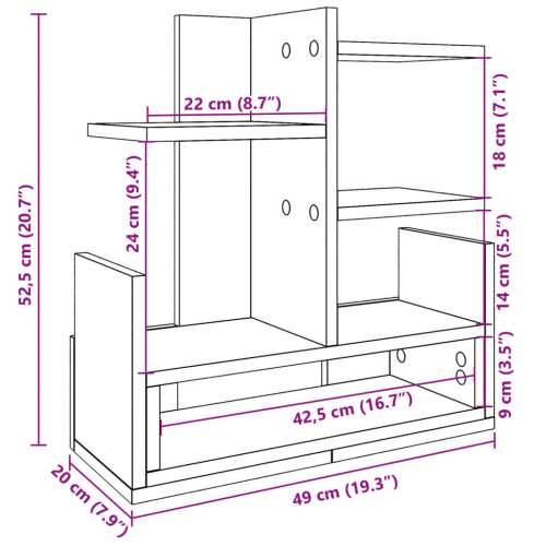 Organizator za stol crni 49 x 20 x 52,5 cm konstruirano drvo - Crna Cijena