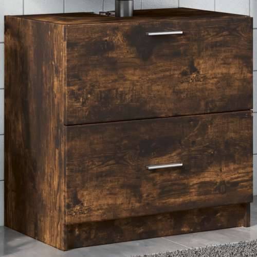 Ormarić za Lavabo - Umivaonik boja dimljenog hrasta 59x37x59 cm drveni - Dimljeni hrast 59 x 37 x 59 cm 1 Cijena
