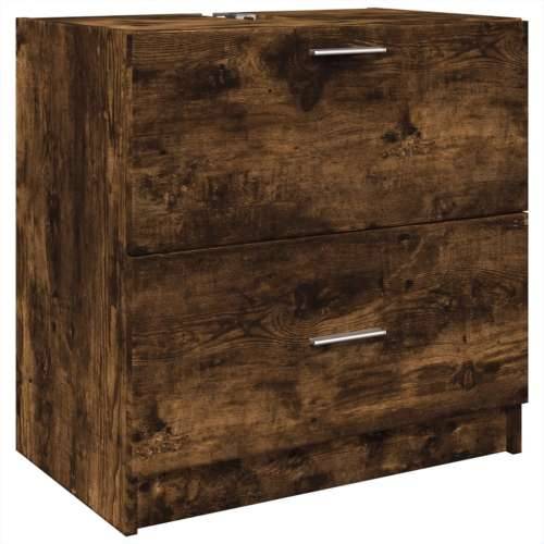 Ormarić za Lavabo - Umivaonik boja dimljenog hrasta 59x37x59 cm drveni - Dimljeni hrast 59 x 37 x 59 cm 1 Cijena