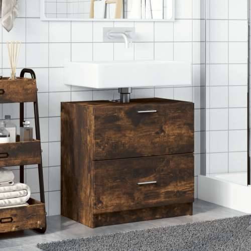 Ormarić za Lavabo - Umivaonik boja dimljenog hrasta 59x37x59 cm drveni - Dimljeni hrast 59 x 37 x 59 cm 1 Cijena