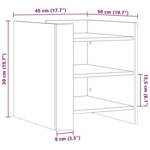 Noćni ormarić dimljena boja hrasta 45x50x50cm konstruirano drvo - Dimljeni hrast 1 Cijena