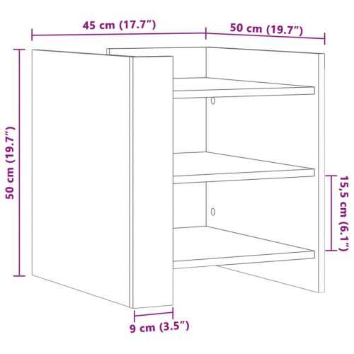 Noćni ormarić smeđa boja hrasta 45x50x50 cm konstruirano drvo - Smeđi hrast 1 Cijena
