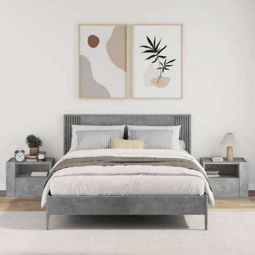 Zidni noćni ormarići 2 kom siva boja betona 45 x 30 x 35 cm - Beton siva 2 Cijena