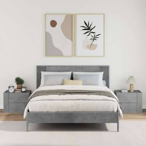Zidni noćni ormarići 2 kom siva boja betona 45 x 30 x 35 cm - Beton siva 2 Cijena
