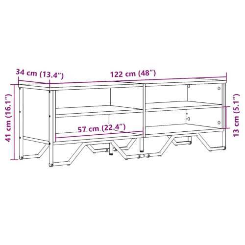 TV ormarić smeđa boja hrasta 122 x 34 x 41 cm konstruirano drvo - Smeđi hrast 1 122 cm Cijena