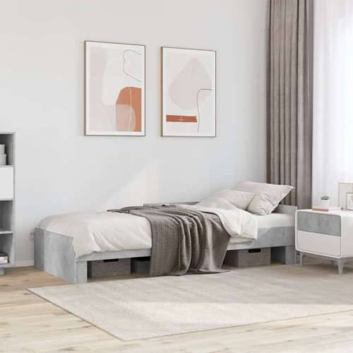Okvir kreveta boja betona 90 x 190 cm od konstruiranog drva - Beton siva 90 x 190 cm Cijena