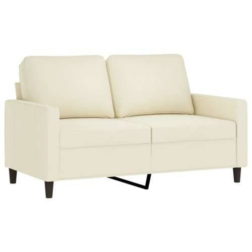 3-dijelni set sofa s jastucima krem baršunasti - Krema s jastučićima i tabureom Cijena