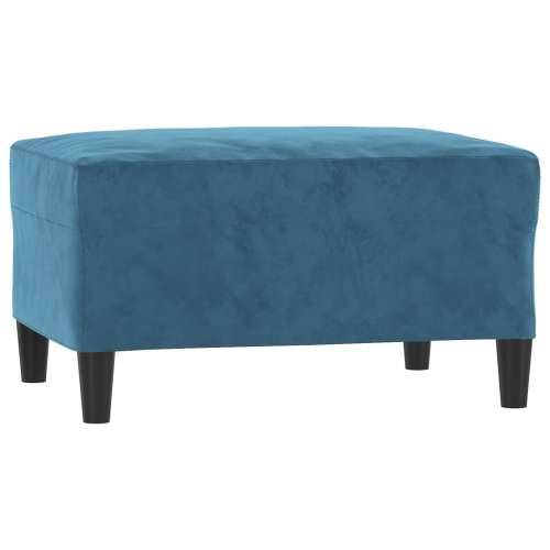 3-dijelni set sofa s jastucima plavi baršunasti - Plava s jastučićima i tabureom Cijena