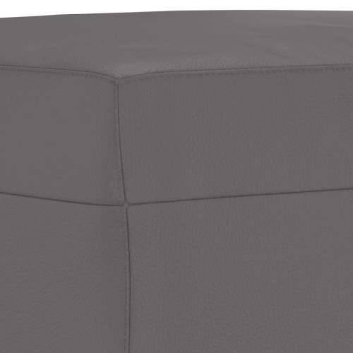 3-dijelni set sofa s jastucima sivi od umjetne kože - Siva S osloncem za noge Cijena