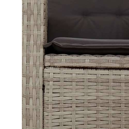 Vrtna garnitura - 5-dijelni vrtni blagovaonski set od poliratana s jastucima sivi - 80 x 80 x 74 cm Sa naslonom za noge 4 Cijena