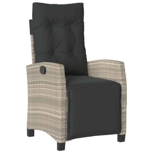 Vrtna garnitura - 5-dijelni vrtni blagovaonski set od poliratana s jastucima sivi - 80 x 80 x 74 cm Sa naslonom za noge 4 Cijena