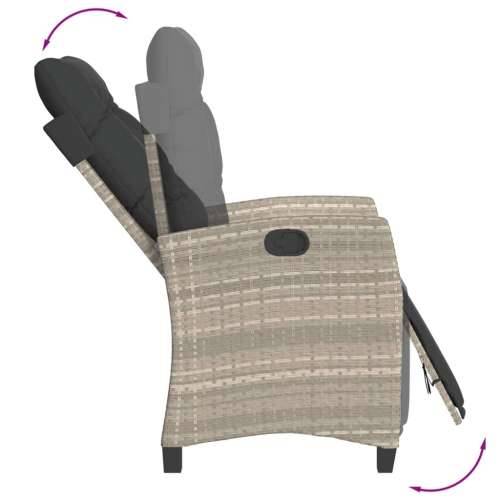 Vrtna garnitura - 5-dijelni vrtni blagovaonski set od poliratana s jastucima sivi - 80 x 80 x 74 cm Sa naslonom za noge 4 Cijena