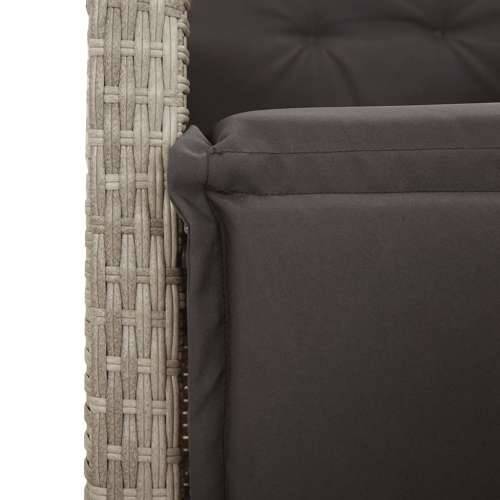 Vrtna garnitura - 5-dijelni vrtni blagovaonski set od poliratana s jastucima sivi - 80 x 80 x 74 cm Sa naslonom za noge 4 Cijena