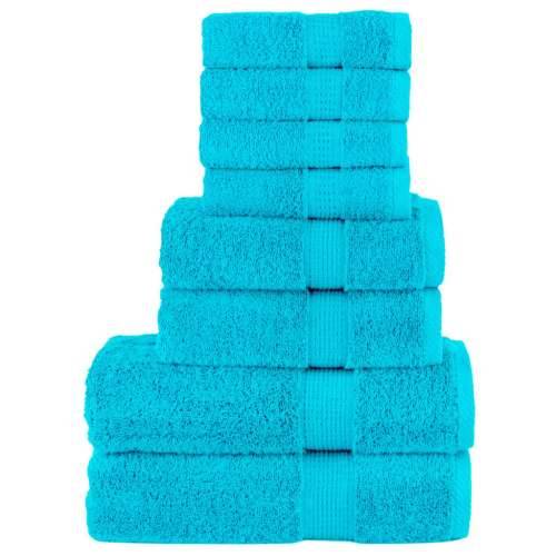 8-dijelni vrhunski set ručnika SOLUND tirkizni 600 gsm - Tirkizna 1 Cijena