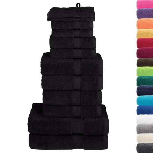 12-dijelni vrhunski set ručnika SOLUND crni 600 gsm - Crna 1 Cijena