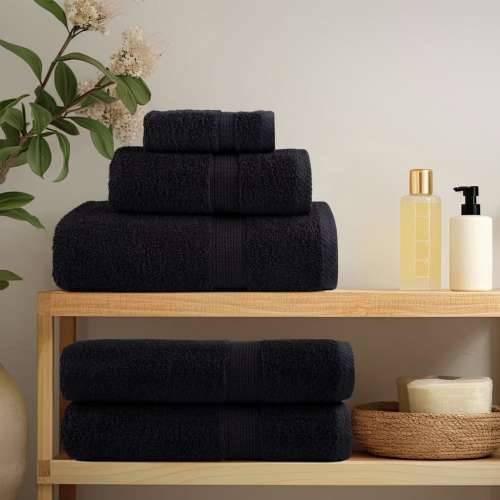 12-dijelni vrhunski set ručnika SOLUND crni 600 gsm - Crna 1 Cijena