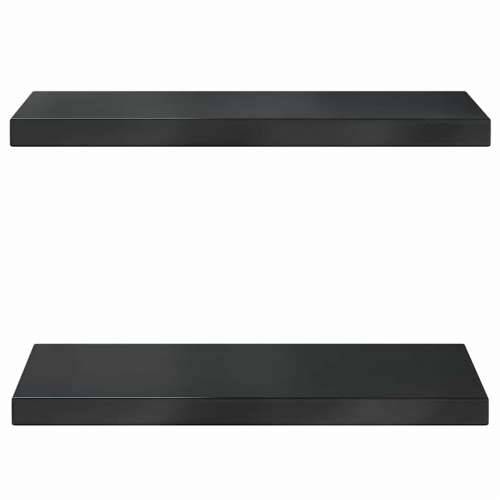Zidne police 2 kom 50x23,5x3 cm crne nehrđajući čelik - Crna 50 x 23.5 x 3 cm 1 Cijena