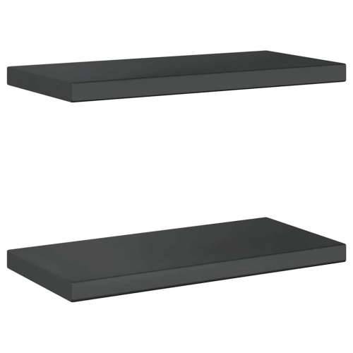 Zidne police 2 kom 50x23,5x3 cm crne nehrđajući čelik - Crna 50 x 23.5 x 3 cm 1 Cijena