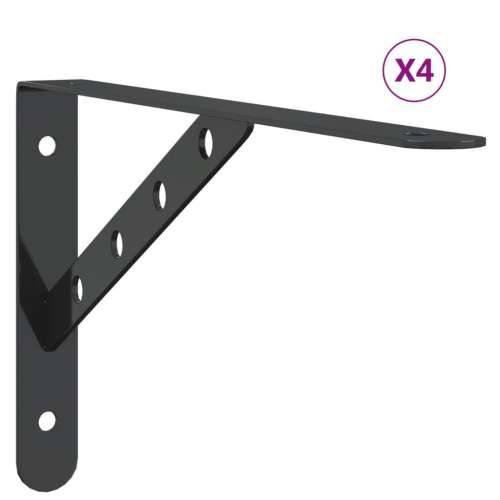 Nosači za police 4 kom 30x2,5x15,5 cm srebrni nehrđajući čelik - Crna 30 x 2.5 x 15.5 cm 1 Cijena