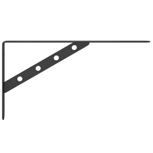 Nosači za police 4 kom 30x2,5x15,5 cm srebrni nehrđajući čelik - Crna 30 x 2.5 x 15.5 cm 1 Cijena