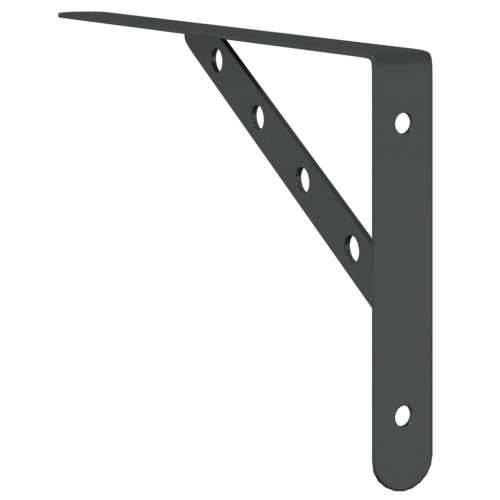 Nosači za police 4 kom 30x2,5x15,5 cm srebrni nehrđajući čelik - Crna 30 x 2.5 x 15.5 cm 1 Cijena