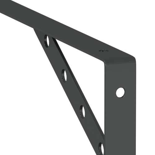 Nosači za police 4 kom 30x2,5x15,5 cm srebrni nehrđajući čelik - Crna 30 x 2.5 x 15.5 cm 1 Cijena