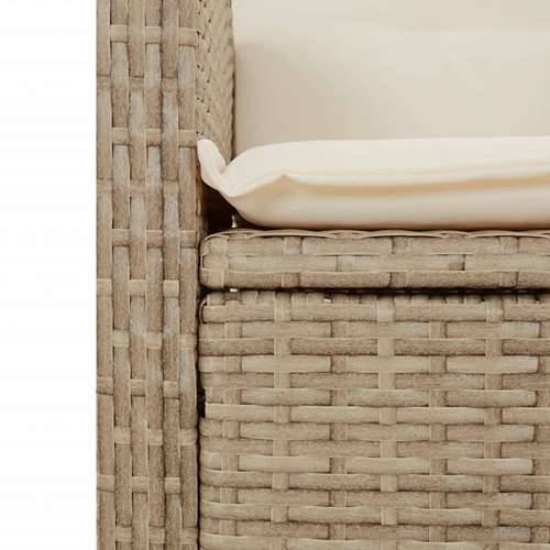 Vrtna garnitura - 5-dijelni vrtni blagovaonski set od poliratana s jastucima bež - 80 x 80 x 74 cm Sa naslonom za noge 4 Cijena