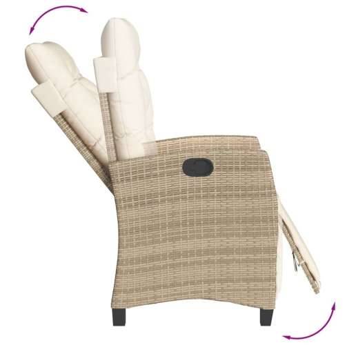 Vrtna garnitura - 5-dijelni vrtni blagovaonski set od poliratana s jastucima bež - 80 x 80 x 74 cm Sa naslonom za noge 4 Cijena