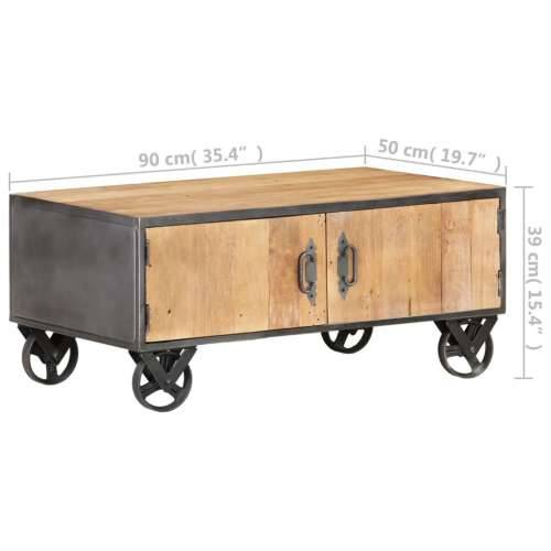 Stolić za kavu 90 x 50 x 39 cm od masivnog obnovljenog drva Cijena