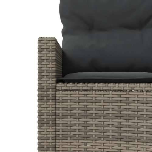 Vrtna garnitura - 2-dijelni set vrtnih sofa sivi polukružni od poliratana - Siva 1 Bez stola Cijena