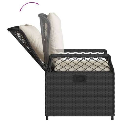 Vrtna garnitura - 3-dijelni vrtni blagovaonski set s jastucima od poliratana crni - Crna 80 x 80 x 74 cm 2 Cijena