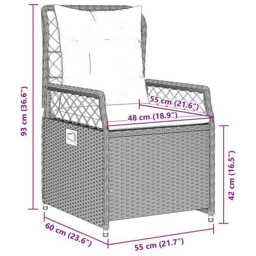Vrtna garnitura - 3-dijelni vrtni blagovaonski set s jastucima od poliratana crni - Crna 80 x 80 x 74 cm 2 Cijena