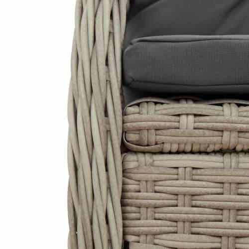 Vrtna garnitura - 5-dijelni vrtni blagovaonski set od poliratana s jastucima sivi - Svjetlosiva 80 x 80 x 74 cm 4 Cijena